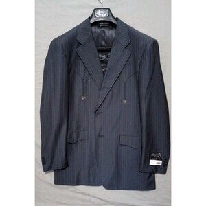 Gorgio Patroni Western Style Blazer Two Button New W/ Defect Sz 40 Gray Stripes